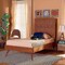 Baxton Studio Noela Mid-Century Modern Walnut Brown Finished Wood Twin Size Platform Bed 186-11138-11159-Zoro - alternate 4